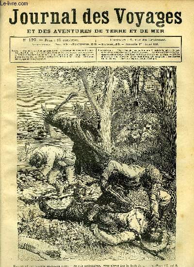 Journal des voyages et des aventures de terre et de mer n 190 - Drames et actualits gographiques - je suis mahomtan, vous n'avez pas le droit de me tuer, Aventures prilleuses de Narcisse Nicaise au Congo, IV, Rvolte et massacre d'un convoi de 400