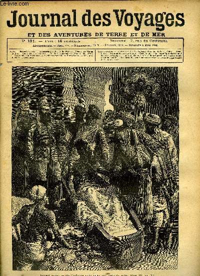 Journal des voyages et des aventures de terre et de mer n 191 - Enterr vivant - On l'enferma enfin dans une boite de cdre, Aventures prilleuses de Narcisse Nicaise au Congo, V, La diligence en Algrie, Le pirate malais, chapitre VII, Le grand lac