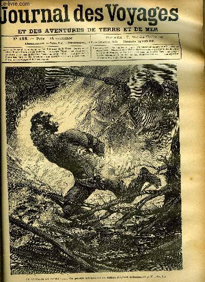 Journal des voyages et des aventures de terre et de mer n 198 - Le supplice du papou : on pousse cet homme au milieu d'pines enflammes, Les robinsons de la Guyane, chapitre III, Les pyramides, Aventures prilleuses de Narcisse Nicaise au Congo, XI