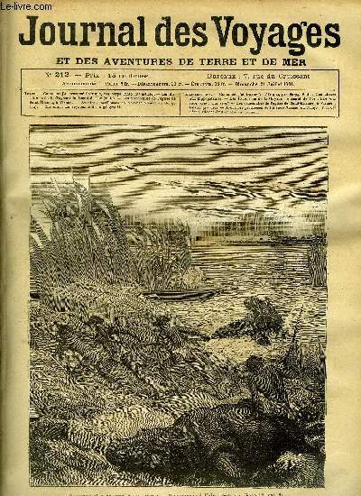 Journal des voyages et des aventures de terre et de mer n 212 - Commen j'ai travers l'Afrique - Une chasse a l'hippopotame, Le secret de l'or, Les catacombes de l'glise de Saint Etienne a Vienne, Aventures prilleuses de Narcisse Nicaise au Congo