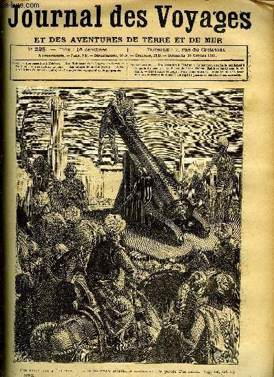 Journal des voyages et des aventures de terre et de mer n 225 - Une excution a Thran - Le bourreau attacha le condamn a la gueule d'un canon, Le secret de l'or, chapitre VIII, Une histoire de loups, Les drames de la mer, chapitre VII, A travers