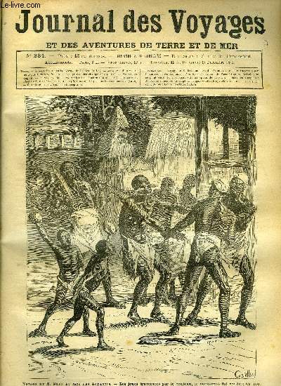 Journal des voyages et des aventures de terre et de mer n 284 - Voyage de M. Brun au pays des Achantis - les joues traverses par le couteau, le condamn fut conduit au lieu d'excution, Les pirates des champs d'or, chapitre VII, Sauveteurs anglais