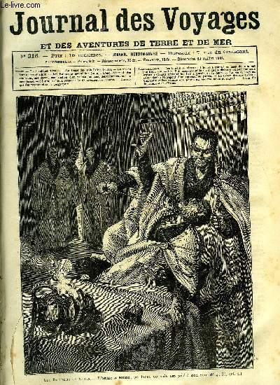 Journal des voyages et des aventures de terre et de mer n 316 - Les bouddhas vivants - l'heure a sonn ! un lacet de soie est jet a son cou, Le trsor des rois cafres, chapitre IV, La vie de bord au XVIIIe sicle, Les robinsons marseillais, chapitre III