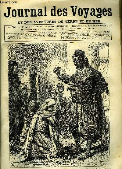 Journal des voyages et des aventures de terre et de mer n 351 - Moeurs et superstitions de la tripolitaine - elle s'agenouilla devant le gurisseur, levant au dessus de sa tte son pauvre petit, De Paris au Brsil par terre, chapitre V, Le coq rouge