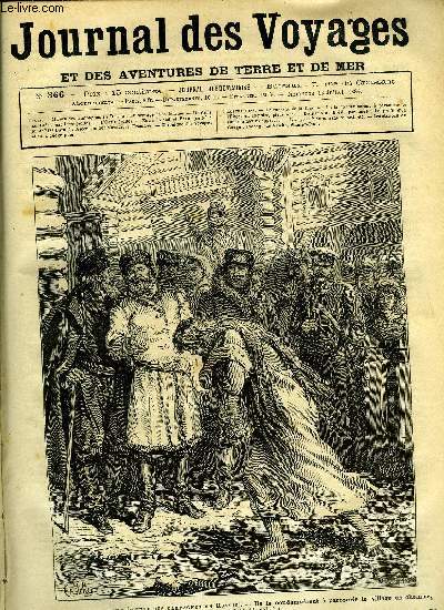 Journal des voyages et des aventures de terre et de mer n 366 - Le servage de la femme (moeurs des campagnes en Russie) - ils la condamnrent a parcourir le village en chemise pieds nus, De Paris au Brsil par terre, chapitre XX, L'oasis, chapitre X