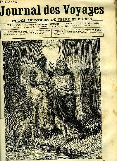 Journal des voyages et des aventures de terre et de mer n 371 - La vie au Maroc - Dans la cour, pave de mosaques, est un vaste bassin dans lequel elle vient de se baigner, Aventures d'un hritier a travers le monde, chapitre V, L'oasis, chapitre III