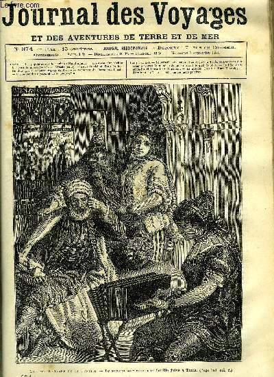 Journal des voyages et des aventures de terre et de mer n 374 - Les populations de la tunisie - le samedi soir dans une famille juive a Tunis, Aventures d'un hritier a travers le monde, chapitre VIII, L'oasis, chapitre VIII, Entre le ciel et l'eau