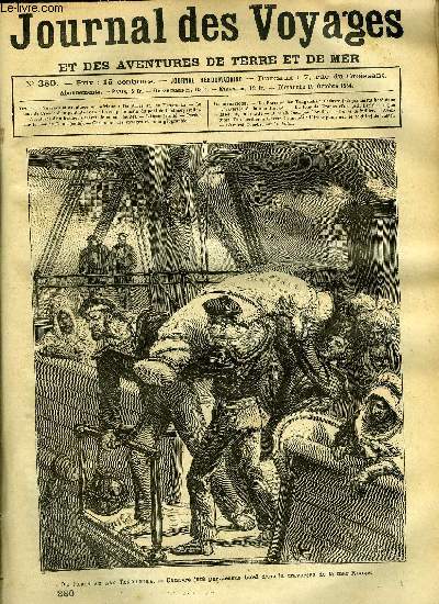 Journal des voyages et des aventures de terre et de mer n 380 - De Paris au lac Tanganika - cadavre jet par dessus bord dans la traverse de la mer rouge, Le tour de France d'un petit parisien, III, Aventures d'un hritier a travers le monde, chapitre