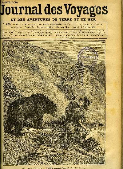 Journal des voyages et des aventures de terre et de mer n 426 - Une visite d'atelier - l'artiste aperut l'animal, Aventures d'un gamin de paris au pays des tigres, chapitre II, Les derniers des bois bruls, V, Madagascar et les malgaches, chapitre VIII