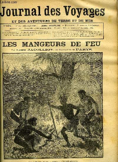 Journal des voyages et des aventures de terre et de mer n 434 - Les mangeurs de feu par Louis Jacolliot, Les lphants indiens dans l'Afrique centrale, Aventures d'un gamin de paris au pays des tigres, chapitre X, L'explorateur Stanley au Congo