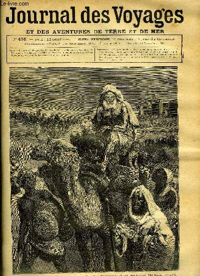 Journal des voyages et des aventures de terre et de mer n 436 - Du Caire a la Mecque : le pre aux chats - Il y en a de toutes couleurs, des blancs, des noirs, des gris, Les mangeurs de feu, chapitre I, Un voyage a la recherche de la sant, Aventures