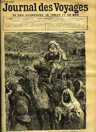 Journal des voyages et des aventures de terre et de mer n 436 - Du Caire a la Mecque : le pre aux chats - Il y en a de toutes couleurs, des blancs, des noirs, des gris, Les mangeurs de feu, chapitre I, Un voyage a la recherche de la sant, Aventures