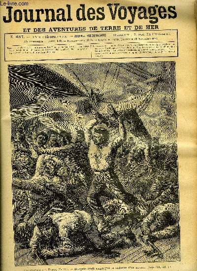 Journal des voyages et des aventures de terre et de mer n 437 - Un abordage a Terre-Neuve - Morgate avait empoign le cadavre d'un novice, Les mangeurs de feu, chapitre III, Un voyage a la recherche de la sant, Aventures d'un gamin de Paris au pays