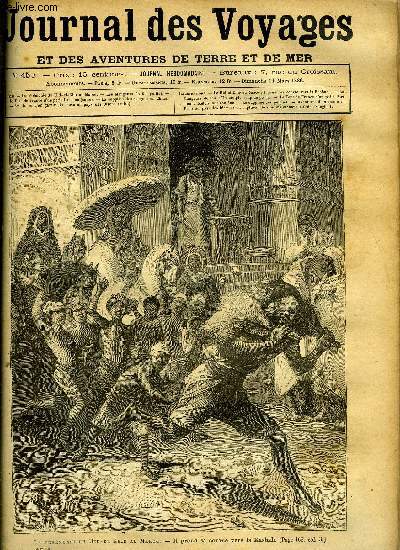 Journal des voyages et des aventures de terre et de mer n 453 - La crmonie du Hid-el Kbir au Maroc - il prend sa course vers la Kasbah, Les mangeurs de feu, chapitre III, Le tour de france d'un petit parisien, II, Le supplice des peignes en Chine