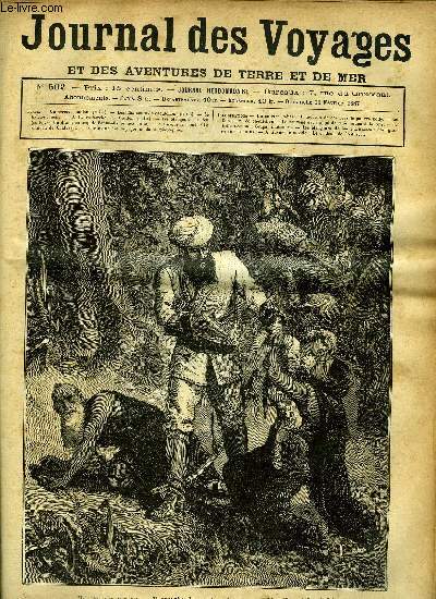 Journal des voyages et des aventures de terre et de mer n 502 - Un sorcier indien - il arracha de ses bras le pauvre Eddy, Les chasseurs de caoutchouc, chapitre XIV, Le bateau canon, A la recherche de gordon, chapitre II, Les mangeurs de feu, chapitre VI