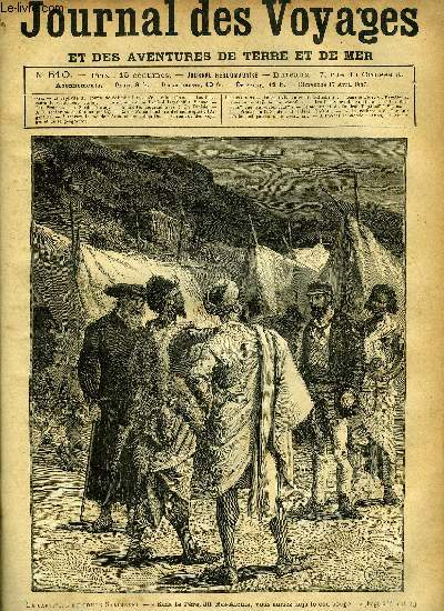 Journal des voyages et des aventures de terre et de mer n 510 - La captivit du comte Salimbeni - Sans le pre, dit Ras-Aloula, vous auriez deja le cou coup, Les chasseurs de caoutchouc, chapitre V, Le monument de l'amiral Tegethoff a Vienne