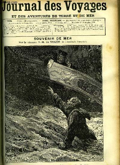 Journal des voyages et des aventures de terre et de mer n 634 - Souvenir de mer - Capitaine ! l'tai du mat de hune a cass, Aventures extraordinaires d'un homme bleu, troisime partie, L'ile de Crte, Le bagh rajah du Bogelcund, Pauvre islande, XV