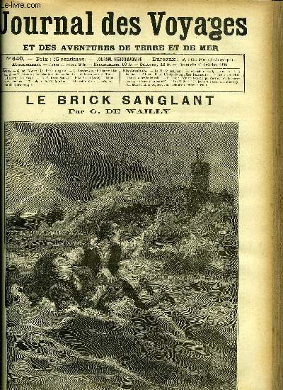 Journal des voyages et des aventures de terre et de mer n 640 - Le brick sanglant - Le colonel reparait tenant croche la femme, Aventures extraordinaires d'un homme bleu, chapitre V, Les chants nationaux danois, El Toro, Les fidjiens, L'enfant vol, V