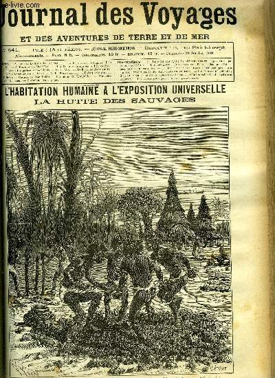 Journal des voyages et des aventures de terre et de mer n 641 - La hutte des sauvages - Ils pitinent la terre jusqu'a ce qu'elle soit bien ptrie, Aventures extraordinaires d'un homme bleu, chapitre VI, L'aral, Les colonies franaises a l'exposition