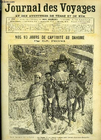 Journal des voyages et des aventures de terre et de mer n 702 - Nos 93 jours de captivit au Dahom - Une femme du roi venant a passer, nous devrons aller nous dissimuler dans les herbes, Enfant de la mer, chapitre IV, Le canton du tessin, Les millions