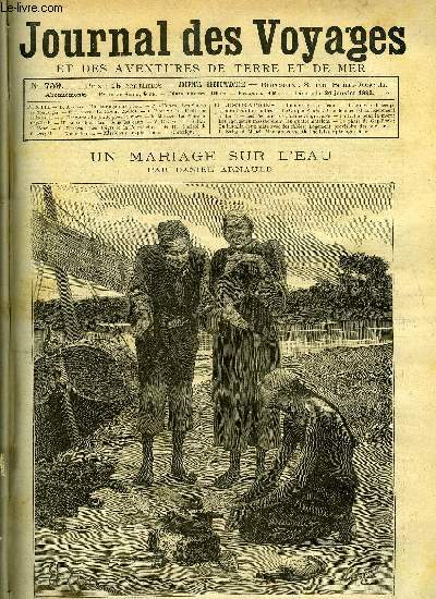 Journal des voyages et des aventures de terre et de mer n 759 - Un mariage sur l'eau - Ils le trouvrent occup a faire bouillir son th, Les singes de montargis, Le cirque zoulof, chapitre II, Les pcheries de baleines, La lutte pour la mort, Le phare