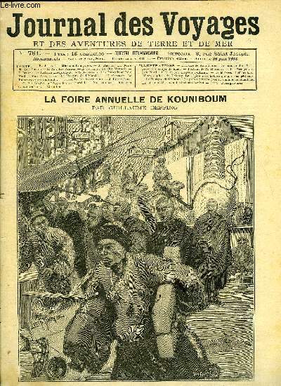 Journal des voyages et des aventures de terre et de mer n 0781 - La foire de Kouniboum - Les lamas noirs distribuent des coups de fouet, La foire annuelle a Kouniboum, Les Rennes, M. Charles Maunoir, Le Malacca indpendant, Les franais au Pole Nord, X