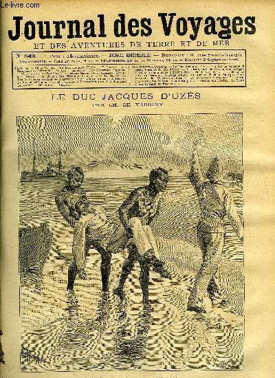 Journal des voyages et des aventures de terre et de mer n 843 - On dut le ramener a terre, Les migrants de l'hirondelle rouge, chapitre X, La puissance siamoise, Les succs du docteur Garner, Perdus sur l'ocan, chapitre VIII, La mosaculture amricaine