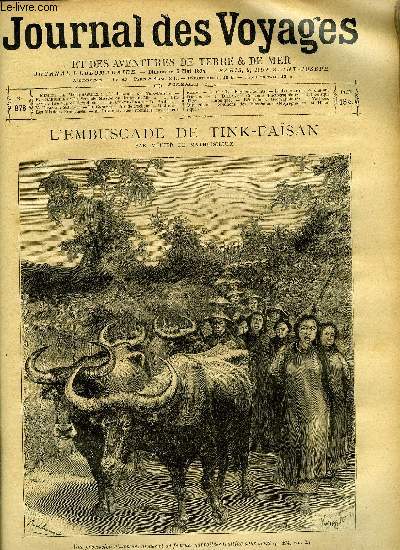 Journal des voyages et des aventures de terre et de mer n 878 - L'embuscade de Tink Fasan par mhier de Mathuisieulx, La seconde mission du lieutenant Mizon, X, Les vpres gyptiennes, II, Le rocher, Salvador, Fils de pcheur, XIII, Perdus sur l'ocan