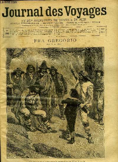 Journal des voyages et des aventures de terre et de mer n 886 - Fra Gregorio par E.A. Spoll, Le canal maritime de Manchester, Les vpres gyptiennes, II, Voyages de M. le Chatelier, Le langage des btes, Fils de pcheur, XVII, Le jeu de la poudre, Perdus