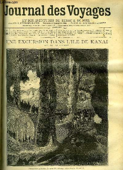 Journal des voyages et des aventures de terre et de mer n 898 - Une excursion dans l'ile de Kanai par Ch. de Varigny, L'hritier du Rajah, II, Conseils aux voyageurs naturalistes, L'ile du diable, XVI, Vladimir, Une nouvelle amazone, Les vpres