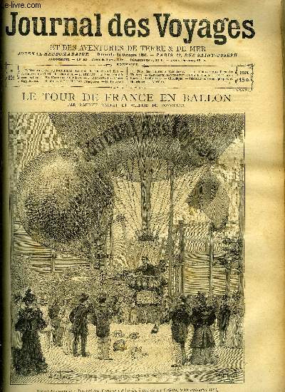 Journal des voyages et des aventures de terre et de mer n 901 - Le tour de France en ballon par Maurice Mallet et Wilfrid de Fonvielle, L'hritier du rajah, VII, La photographie sous les flots, Srajvo, Les vpres gyptiennes, La fte des huitres