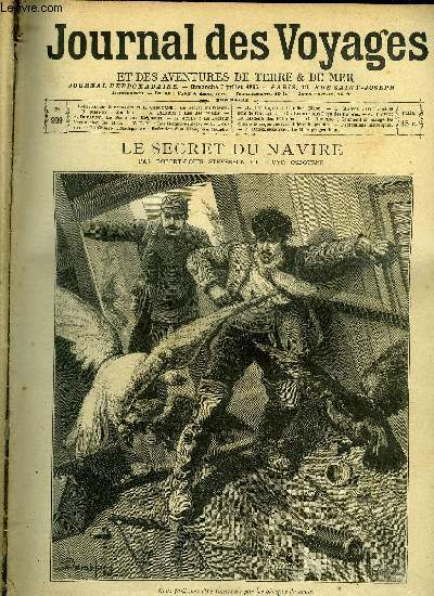 Journal des voyages et des aventures de terre et de mer n 939 - Le secret du navire par Robert Louis Stevenson et Lloyd Osbourne, Souakin, La poste aux lphants, IV, Le docteur Yersin chez les mos, VII, La guerre a Madagascar, L'indien blanc, XVIII