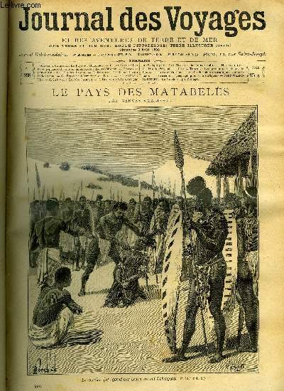 Journal des voyages et des aventures de terre et de mer n 996 - Le pays des matabls par Gervsis-Malissol, La fille des vagues, X, D'armnie en Perse, V, Tiko, IV, Le pre l'ancien, Les bacs de la grande jatte, Le grand serpent, VII