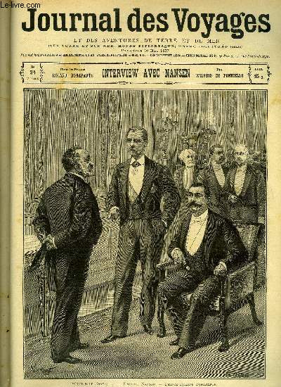 Journal des voyages et des aventures de terre et de mer n 24 - 2e srie - Interview avec Nansen par Wilfrid de Fonvielle, La chapelle aux Bruyres, Voyages et aventures de mademoiselle Friquette, III, Ranavalo en exil, La mission du Niger, V, Le sorcier