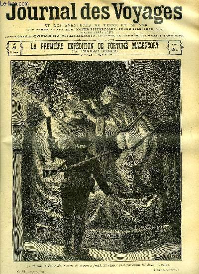 Journal des voyages et des aventures de terre et de mer n 81 - 2e srie - La premire expdition de Fortun Malensort par Camille Debans, La Meuse, VI, Au pays de sitting bull, IV, Au pays des trois soleils, III, Kiki, Vasco de Gama, amric vespuce