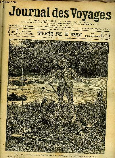 Journal des voyages et des aventures de terre et de mer n 303 - 2e srie - Tte  tte avec un serpent par Louis Boussenard (guyane), La tempte de feu, VIII par Philippe Chaperon, Les campagnes de Mnlik, IX par A. Robida, L'Ain, II par Edmond Neukomm