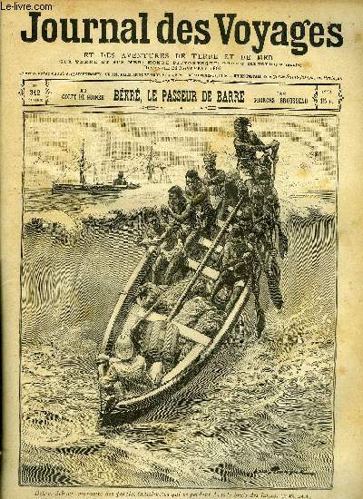 Journal des voyages et des aventures de terre et de mer n 312 - 2e srie - Bkr le passeur de barre par Georges Brousseau (golfe de guine), Le zouave de Malakoff, VI par Louis Boussenard, Le lac des lpreux, V par Michel Delines, Puffisme amricain