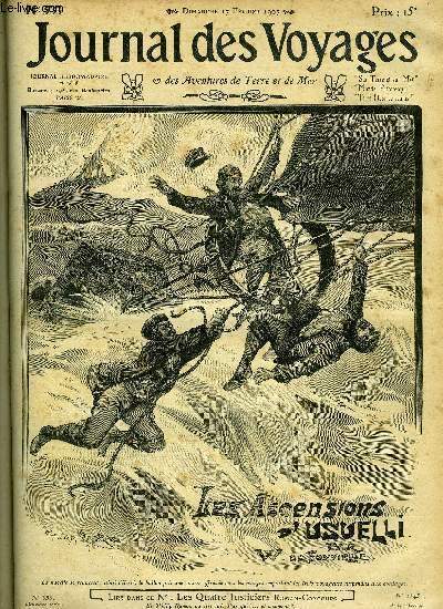 Journal des voyages et des aventures de terre et de mer n 533 - 2e srie - Les ascensions d'Usuelli par Wilfrid de Fonvielle, L'archipel des monstres, IX par Louis Boussenard, Les drames du cannibalisme aux carolines, un horrible festin par Victor Forbin