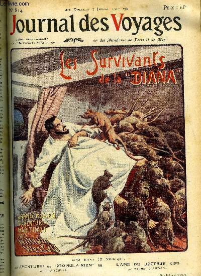 Journal des voyages et des aventures de terre et de mer n 814 - 2e srie - Les survivants de la Diana par William Westall, Une secte persane par Andr Charmelin, Les aventures de propre a rien, II par Jules Lermina, Le retour d'une expdition perdue