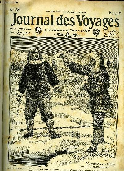 Journal des voyages et des aventures de terre et de mer n 882 - 2e srie - Les esquimaux blonds par Gustave Regelsperger, Les cinq gentlemen maudits, II par Andr Reuze, Les djinns infrieurs par Andr Charmelin, Le chne lige par P. Paris, Le dfi