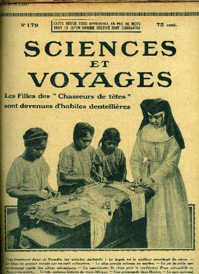 Sciences et voyages n 179 - Le kapok est le meilleur succdan du coton par G. Kerormel, La trs curieuse histoire du monde Afrique par Raoul Bouillerot, Une courte promenade dans Mexico, Le parc national du mont Rainier, Les pches miraculeuses