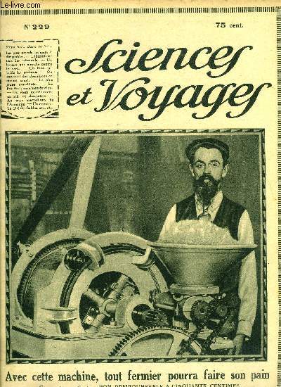 Sciences et voyages n 229 - Les plus grands hangars a dirigeables du monde par P. Calfas, Un nouveau perfectionnement dans les procds d'identification des criminels, Le far west aura bientot vcu, On vient de dcouvrir un nid de dinosaure, Au pays