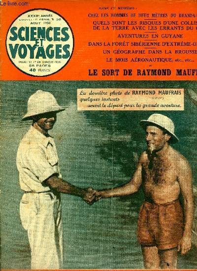 Sciences et voyages nouvelle srie n 56 - Chez les hommes de deux mtres du Ruanda-Urundi par Edouard de Keyser, Un attard des ages glaciaires, l'ovibos ou boeuf musqu, intermdiaire entre le mouton et le boeuf, Au large de la Guyane franaise