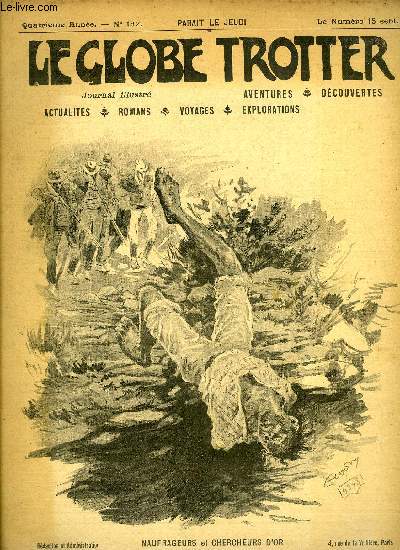 Le globe trotter n 187 - La dernire cration de Coney Island - dans la ville des plaisirs bruyants, Les aventures d'Hercule Hardi, chapitre IX par Eugne Su, Naufrageurs et chercheurs d'or par Paul Walle, Sur les bords du Victoria-Nyansa par Gaston
