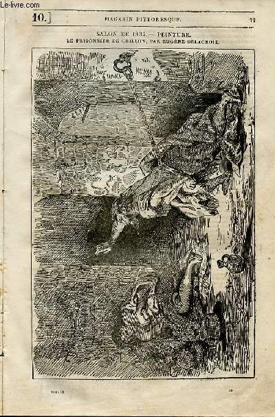 LE MAGASIN PITTORESQUE - Livraison n010 - Salon de 1835 - Peinture - Le prisonnier de Chillon, par Eugne Delacroix.