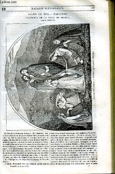 LE MAGASIN PITTORESQUE - Livraison n°018 - Salon de 1836 - Peinture - Sacrifice de la fille de Jephté par Lehmann.