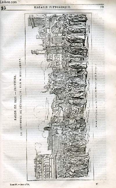 LE MAGASIN PITTORESQUE - Livraison n025 - Salon de 1836 - Peinture - Le triomphe de Ptrarque par Boulanger.