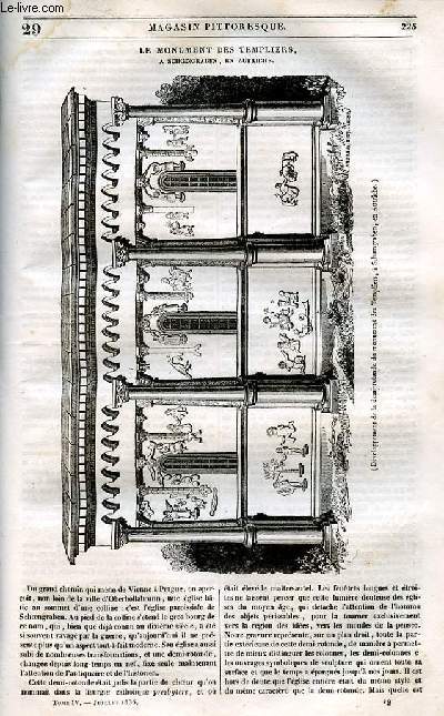 LE MAGASIN PITTORESQUE - Livraison n°029 - Le monument des templiers à Schoengraben en Autriche.
