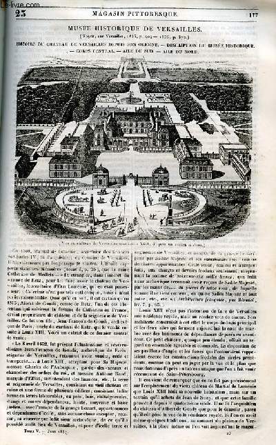LE MAGASIN PITTORESQUE - Livraison n°023 - Musée historique de Versailles - Histoire du château - description du musée - ailes nord et sud.