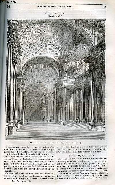 LE MAGASIN PITTORESQUE - Livraison n°032 - le panthéon, premier article.